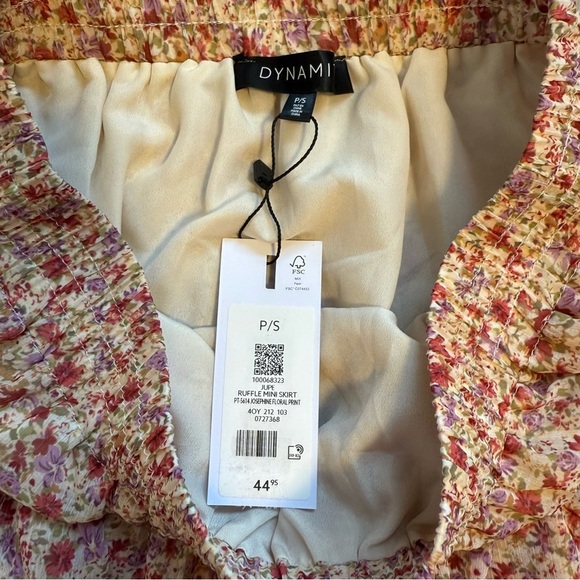 Dynamite Pink and Orange Ruffled Skater Mini Skirt - Picture 3 of 3